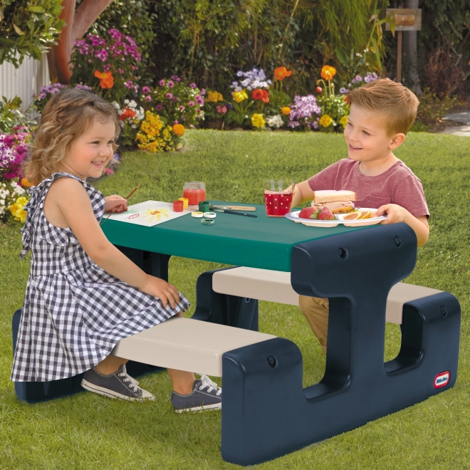 tavolo da picnic per bambini blu-verde