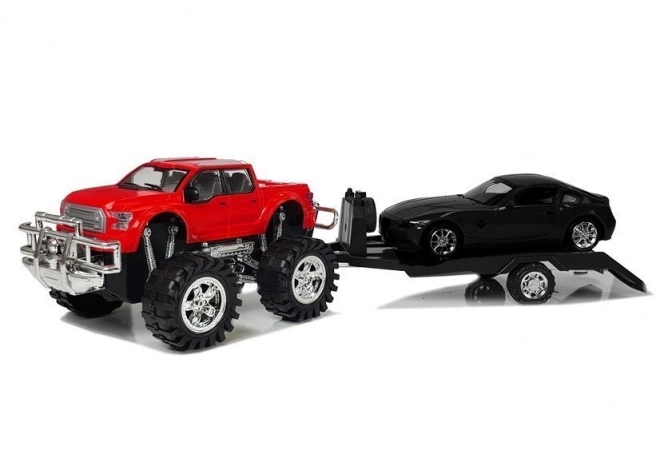 Set Veicoli Monster Truck Rosso e BMW Nero