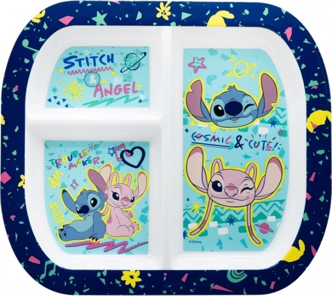 Piatto rettangolare per bambini con motivo Stitch