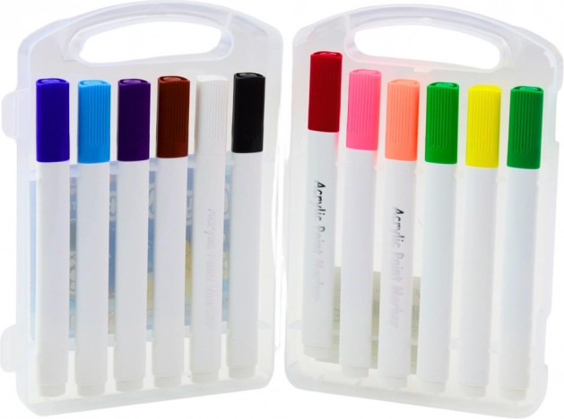 Set di pennarelli acrilici in organizer 12 pz