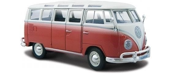 Modellino Volkswagen Samba Bianco-Rosso