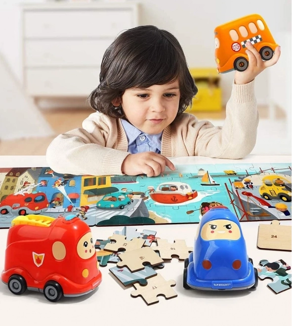 Puzzle in legno Scuolabus TOP BRIGHT