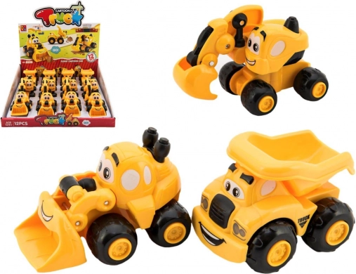 Camioncino da cantiere in plastica 9 cm a ruota libera – 3 tipi