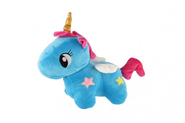 Unicorno di peluche 24cm blu