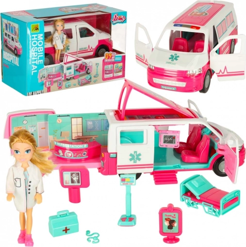 Ambulanza mobile con bambola e accessori
