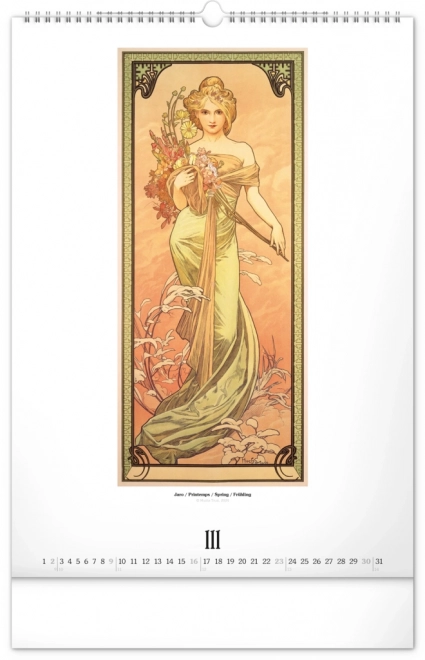 Calendario da parete Alfons Mucha 2025