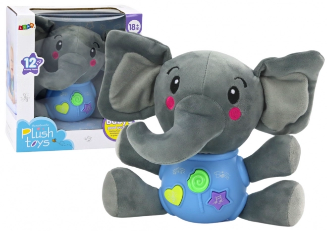 Elefante Interattivo di Peluche Blu Musicale