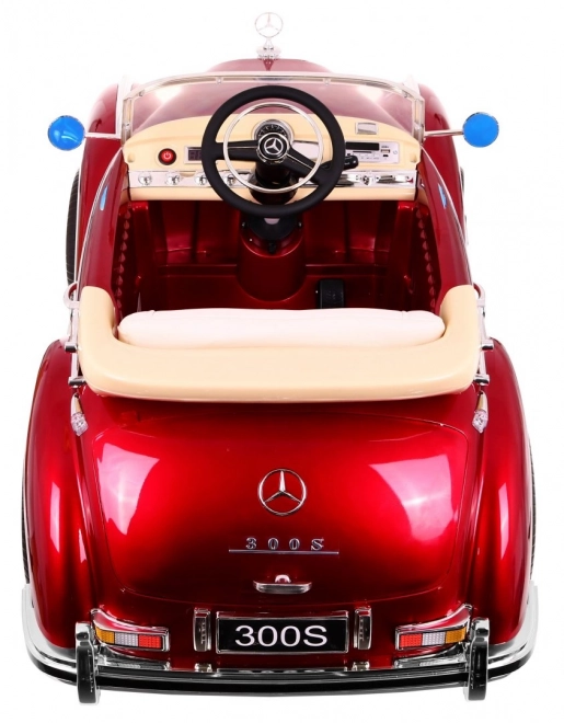 Mercedes Benz 300S Retrò per bambini Vernice rossa + telecomando + EVA + avviamento lento + LED MP3