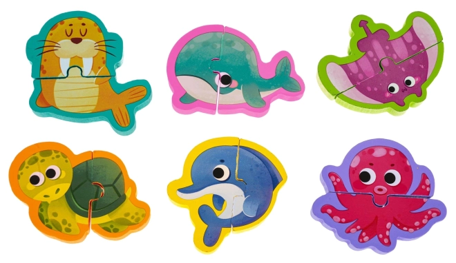 Lavagna e Puzzle Ocean in Legno – Mondo marino