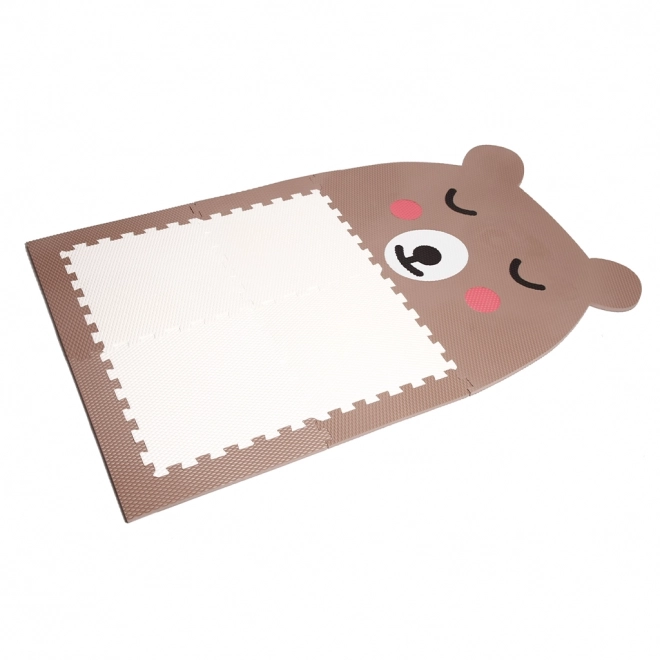 Puzzle design a forma di orso - marrone con pancia bianca