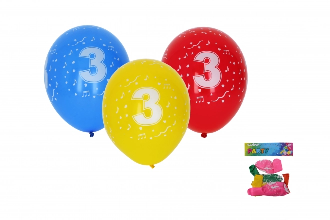 Palloncini gonfiabili 30cm - set di 5 pezzi con numero 3