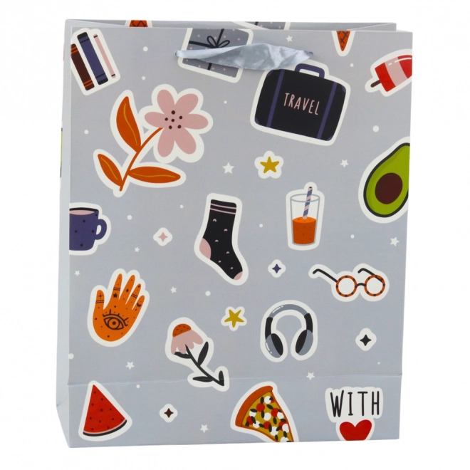 Borsa regalo colorata con adesivi