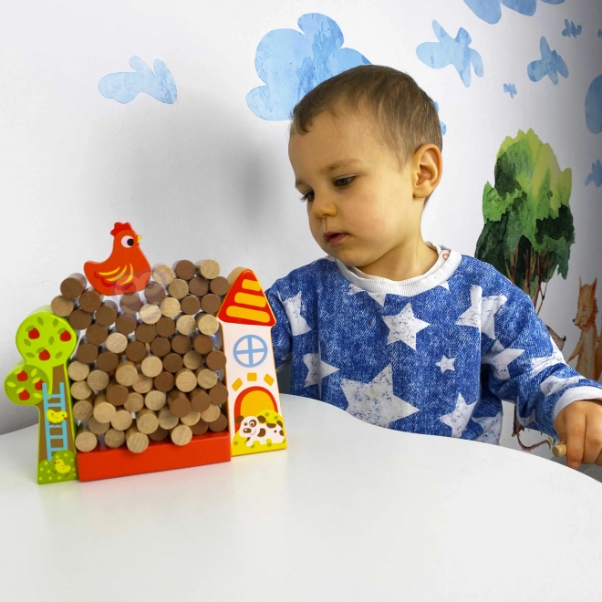 Gioco in Legno Caduta del Pulcino Fattoria Tooky Toy