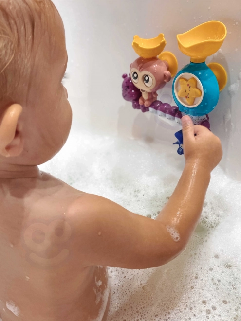 Gioco acquatico da bagno scimmietta con bicchiere