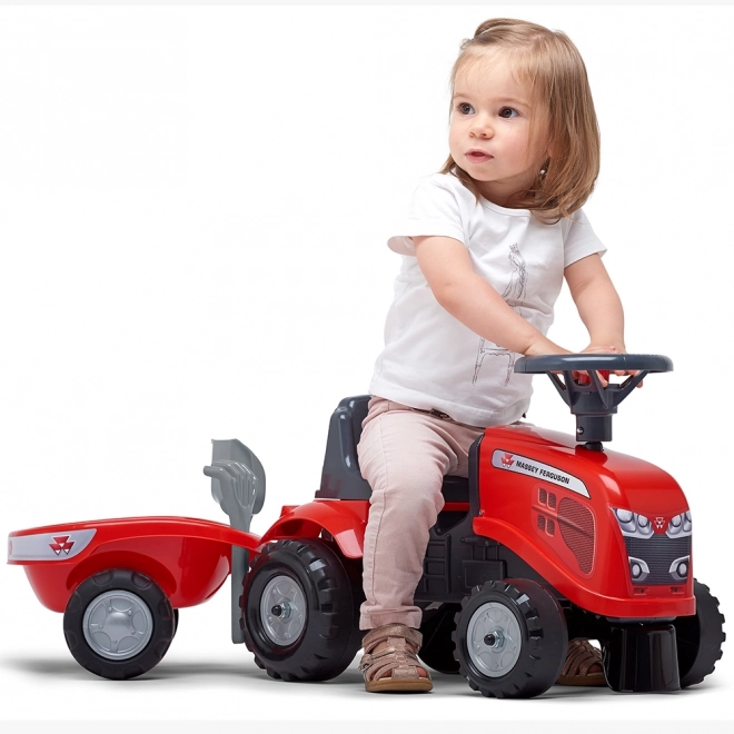 Trattore a spinta Massey Ferguson rosso con volante