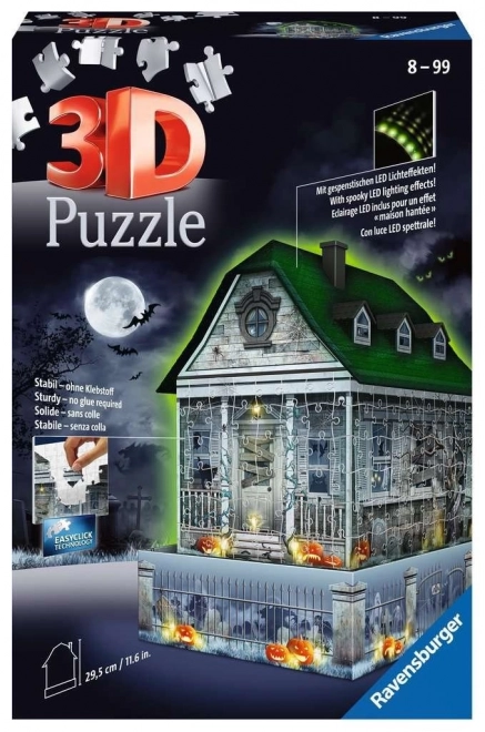 Ravensburger: Puzzle 3D - Casa Stregata che Brilla nel Buio