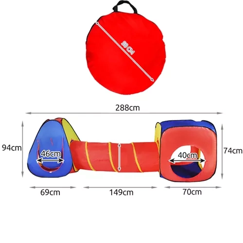 Tenda 3 in 1 per bambini con Tipi, Tunnel e Casetta