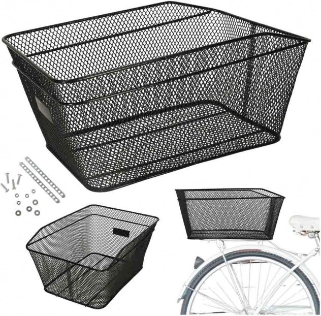 Cestino metallico per bicicletta nero 25kg