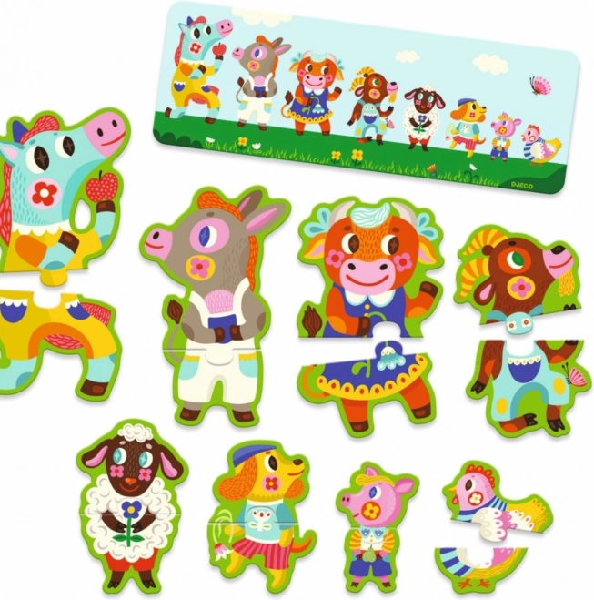 Puzzle DJECO Grandi e Piccoli nella Fattoria