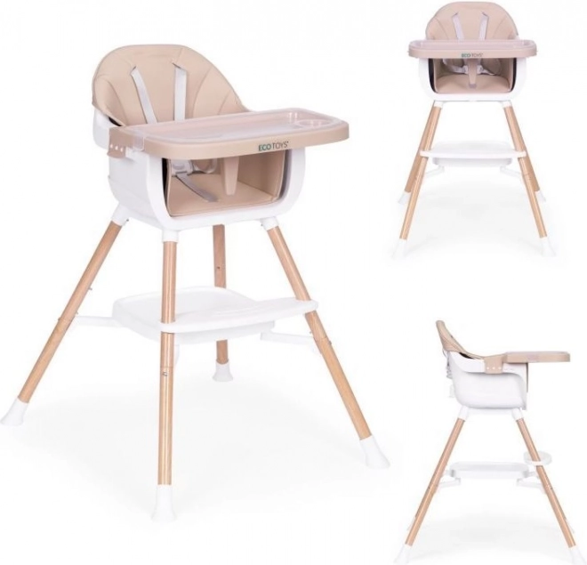 Seggiolone per bambini 2 in 1, beige, ECOTOYS