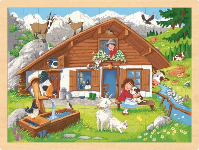 Puzzle in legno GOKI Nelle Alpi 96 pezzi