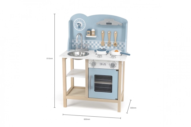 Cucina in legno blu per bambini