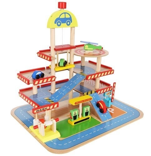 Garage parcheggio in legno per bambini