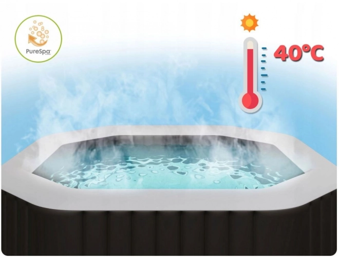Vasca idromassaggio gonfiabile con design quadrato per 6 persone 196x71 cm con accessori premium di INTEX