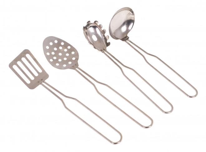 Set di pentole in metallo per bambini 3+ con utensili da cucina e grembiule