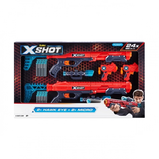 Set lanciatore X-Shot Excel Double Hawk Eye & Double Micro Combo