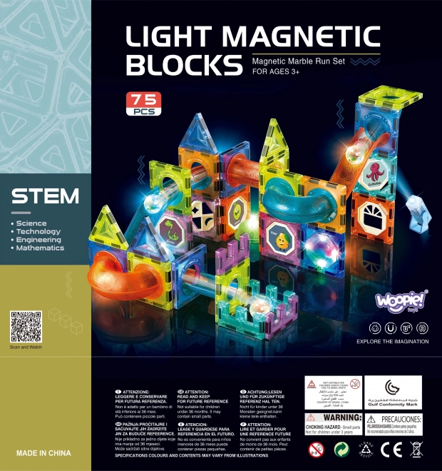Costruzioni Magnetiche Luminescenti 75 Pezzi