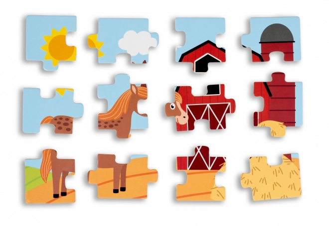 Puzzle in legno - vita in campagna