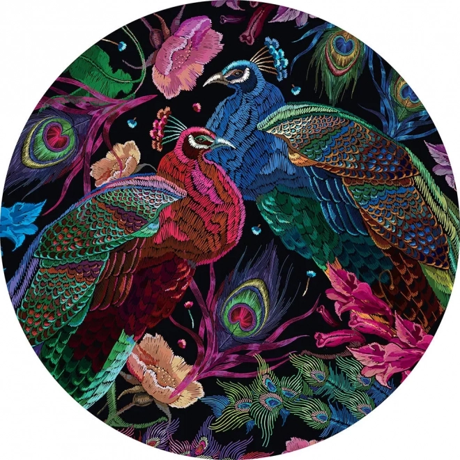 Puzzle Rotondo Giardino Segreto: Coppia di Pavoni 500 pezzi