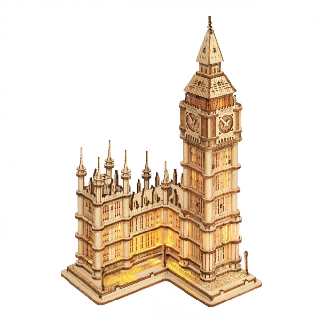 Puzzle 3D in legno Torre dell'Orologio Big Ben illuminata