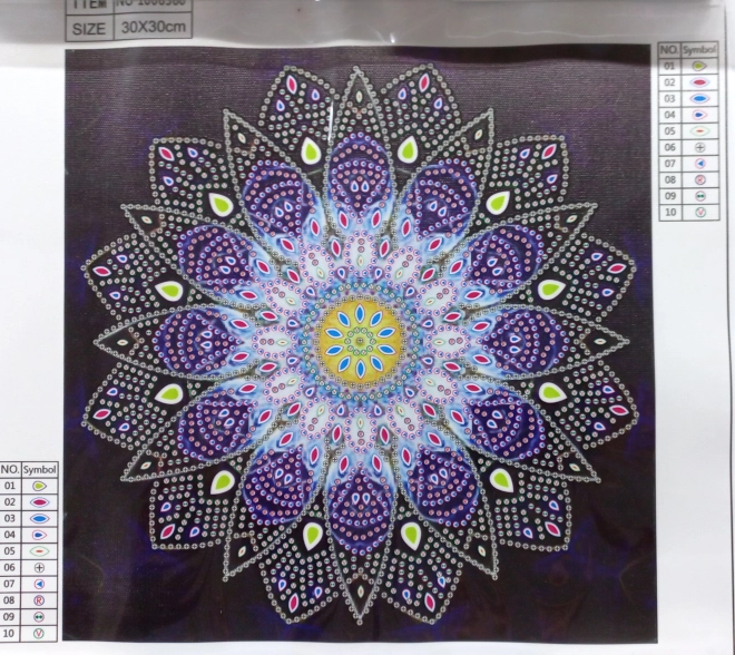 Diamant Painting 7D Mandala Blu 30x30cm