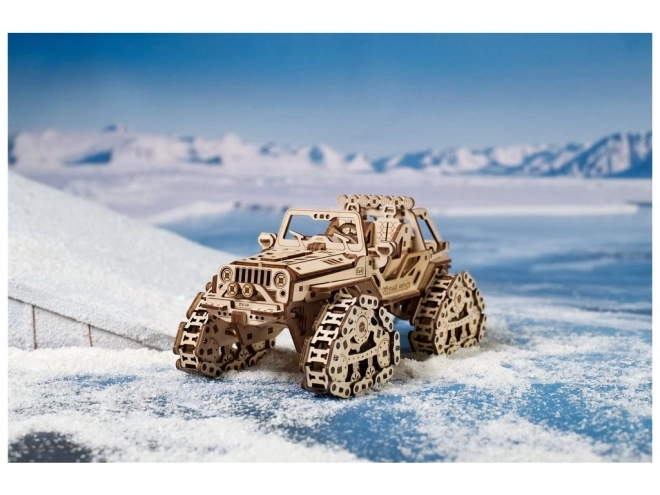 Veicolo fuoristrada cingolato 3D in legno Ugears