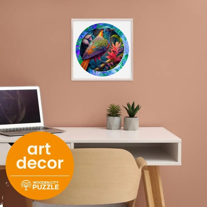 Puzzle in legno Uccello multicolore