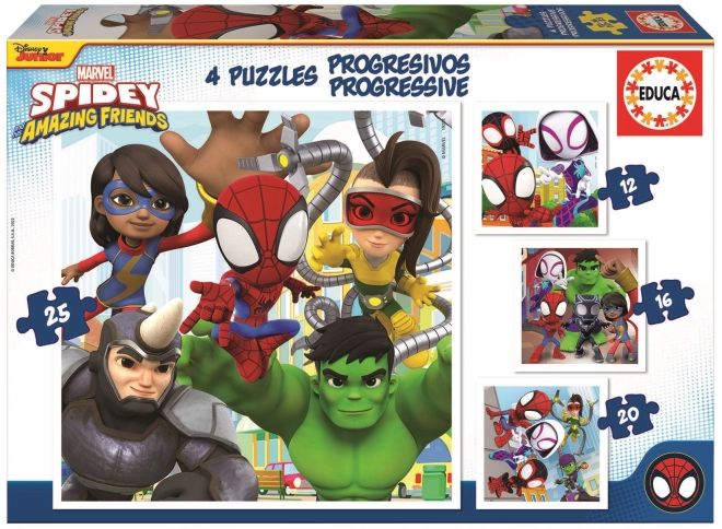 Puzzle progressivo Spidey e i suoi fantastici amici 4 in 1