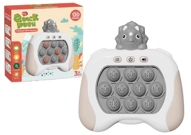 Gioco sensoriale Triceratops Pop It grigio con luci e suoni