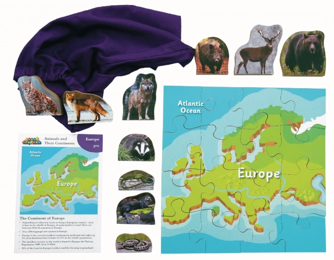 Puzzle in legno Europa e i suoi animali