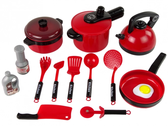 Set di pentole per bambini rosso