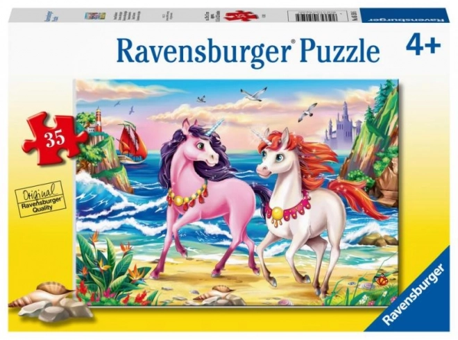 Puzzle Unicorni sulla Spiaggia 35 Pezzi di Ravensburger