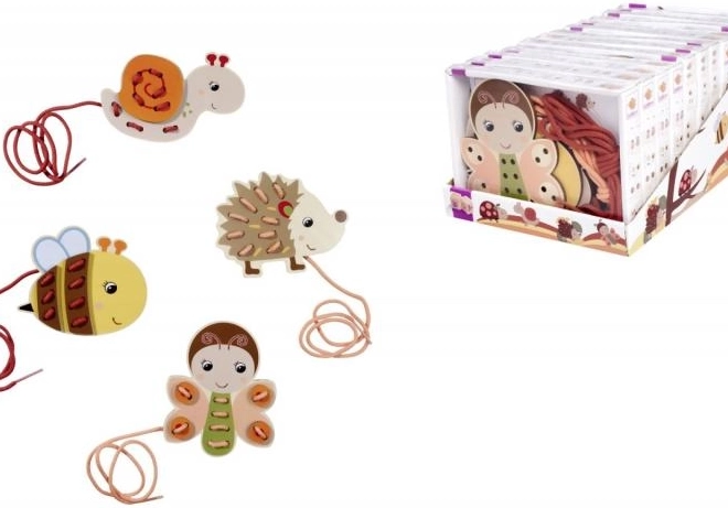 Set da ricamo in legno con animaletti – 15 pz