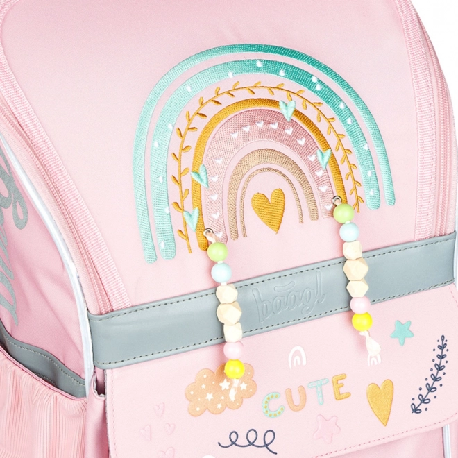 BAAGL Cartella scolastica Zippy Arcobaleno rosa