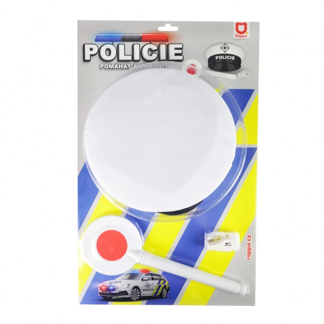 Set polizia stradale con paletta e fischietto