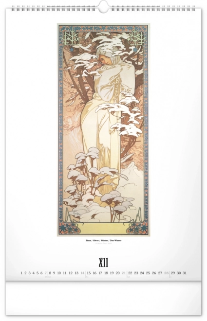 Calendario da parete Alfons Mucha 2025