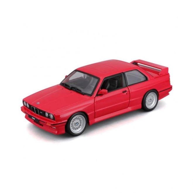 Bburago modello BMW M3 1988 rosso scala 1:24