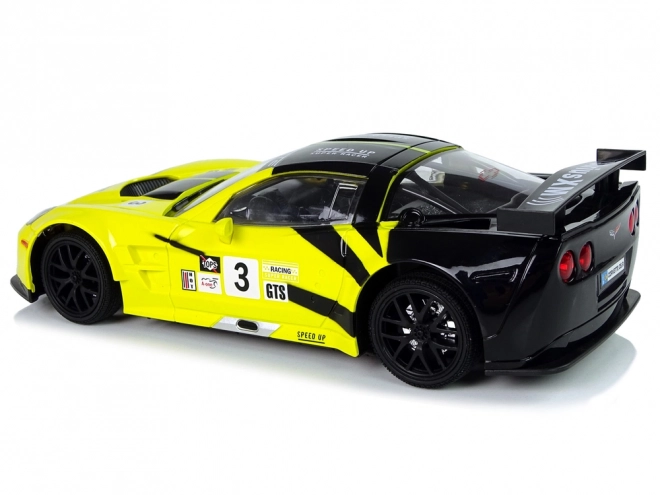 Auto da corsa telecomandato Corvette C6.R giallo con luci