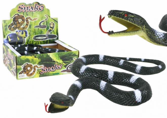 Serpente di Gomma Nero con Strisce Bianche