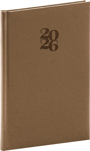 Agenda settimanale Essenza 2026 noce 15 x 21 cm